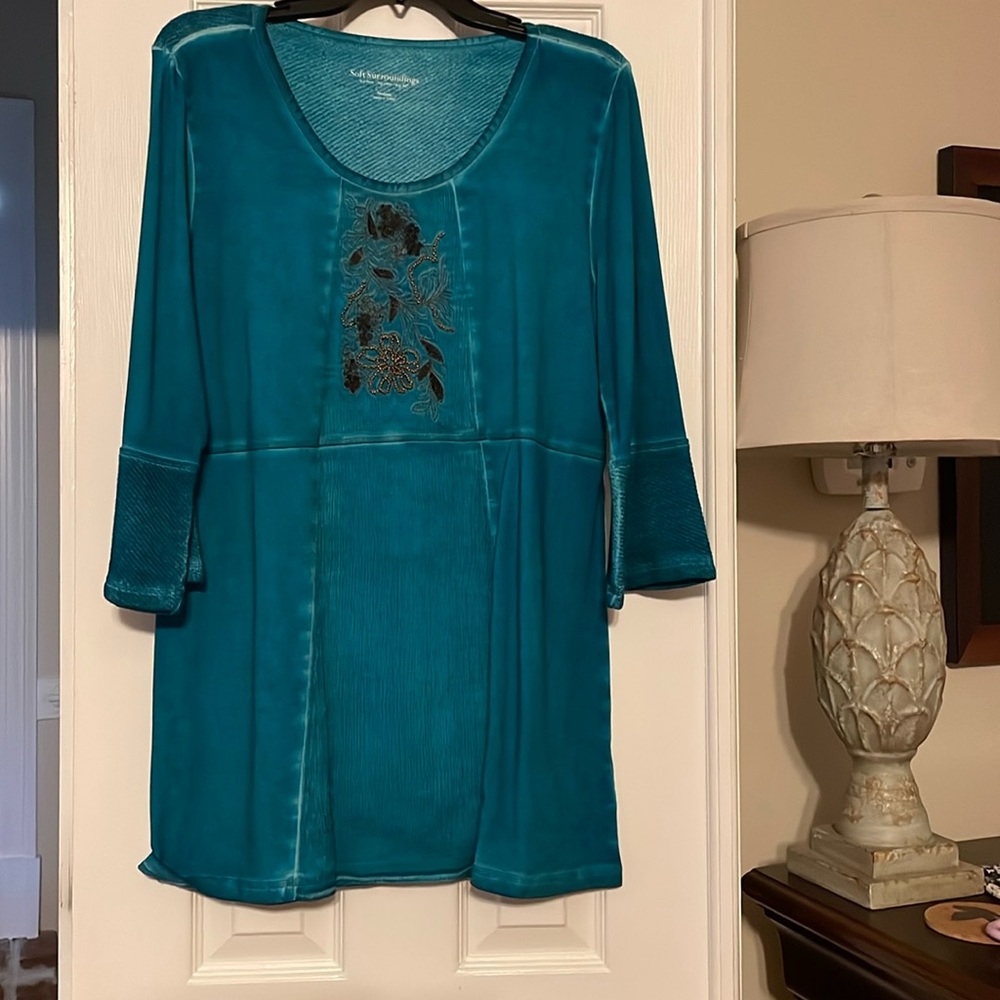 NWOTSoft Surroundings Rihannon Tunic Embro…